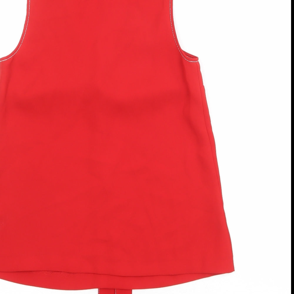Womens UK Size 6 Marks and Spencer Red Basic Blouse