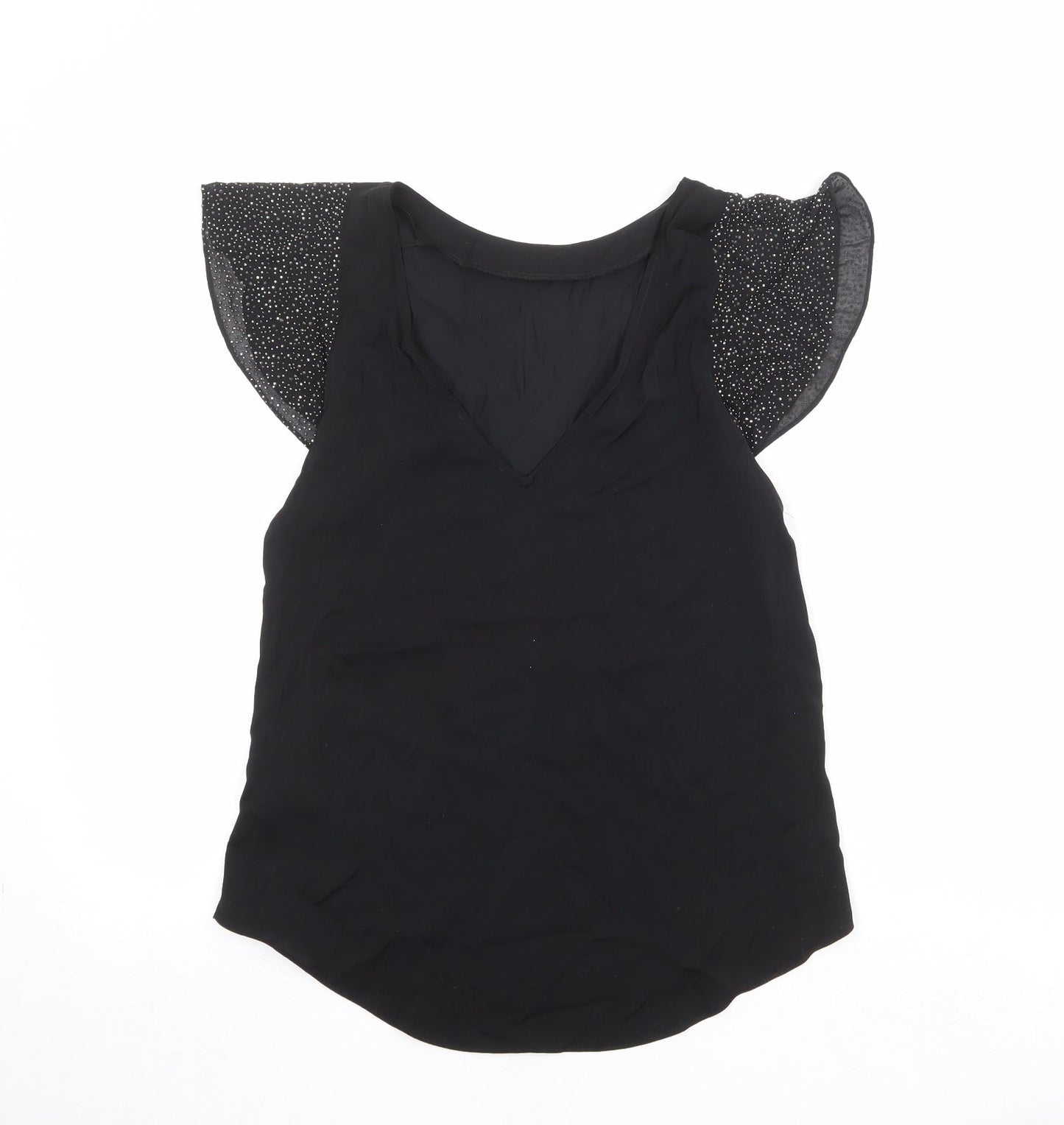 Womens UK Size 10 Oasis Black Basic Blouse