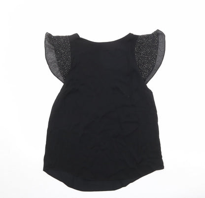 Womens UK Size 10 Oasis Black Basic Blouse