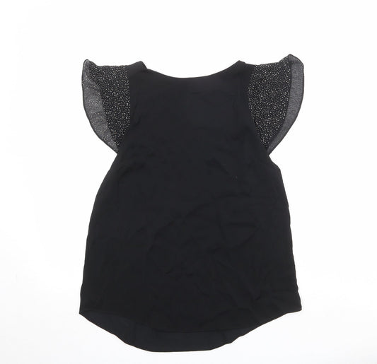 Womens UK Size 10 Oasis Black Basic Blouse