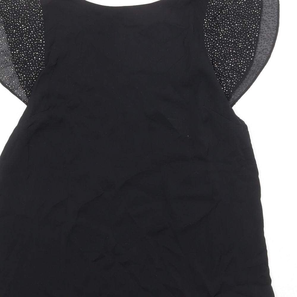 Womens UK Size 10 Oasis Black Basic Blouse