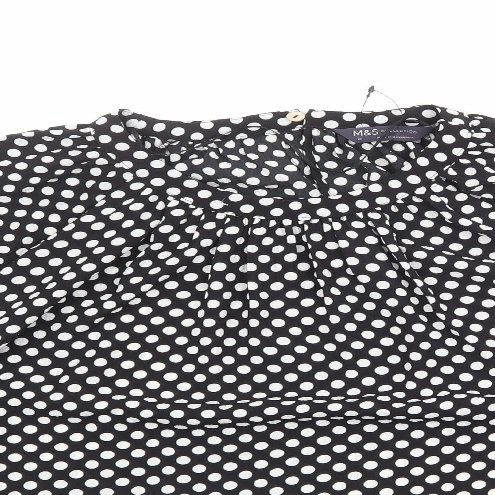 Womens UK Size 12 Marks and Spencer Black Basic Blouse