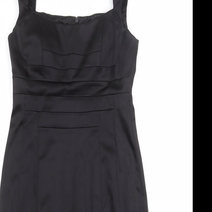 Jax Womens Black Acetate Sheath Size 10 Square Neck Zip
