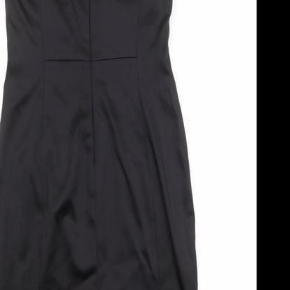 Jax Womens Black Acetate Sheath Size 10 Square Neck Zip