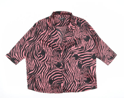 Womens UK Size 10 Nasty Gal Pink Basic Button-Up