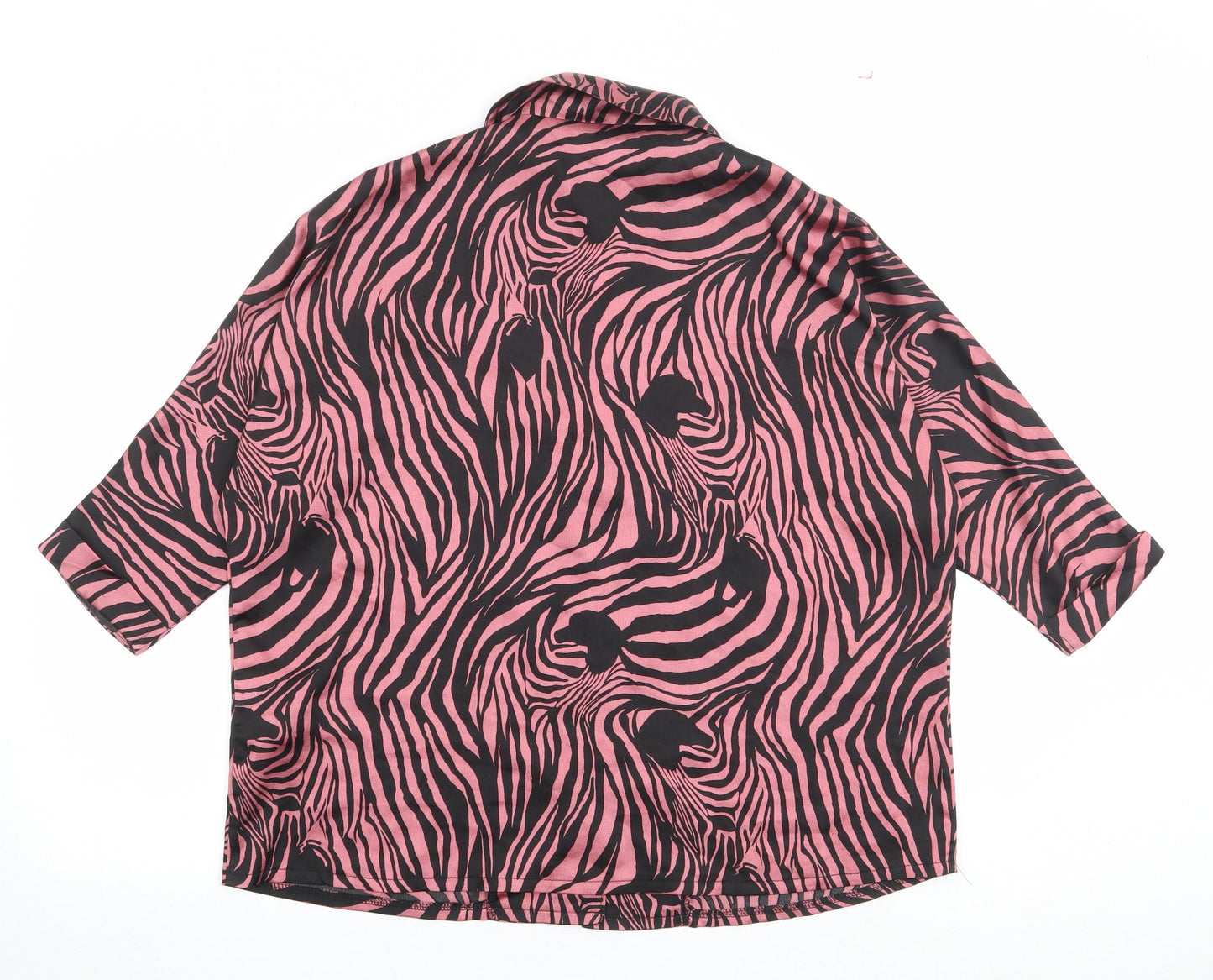 Womens UK Size 10 Nasty Gal Pink Basic Button-Up