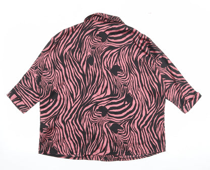 Womens UK Size 10 Nasty Gal Pink Basic Button-Up
