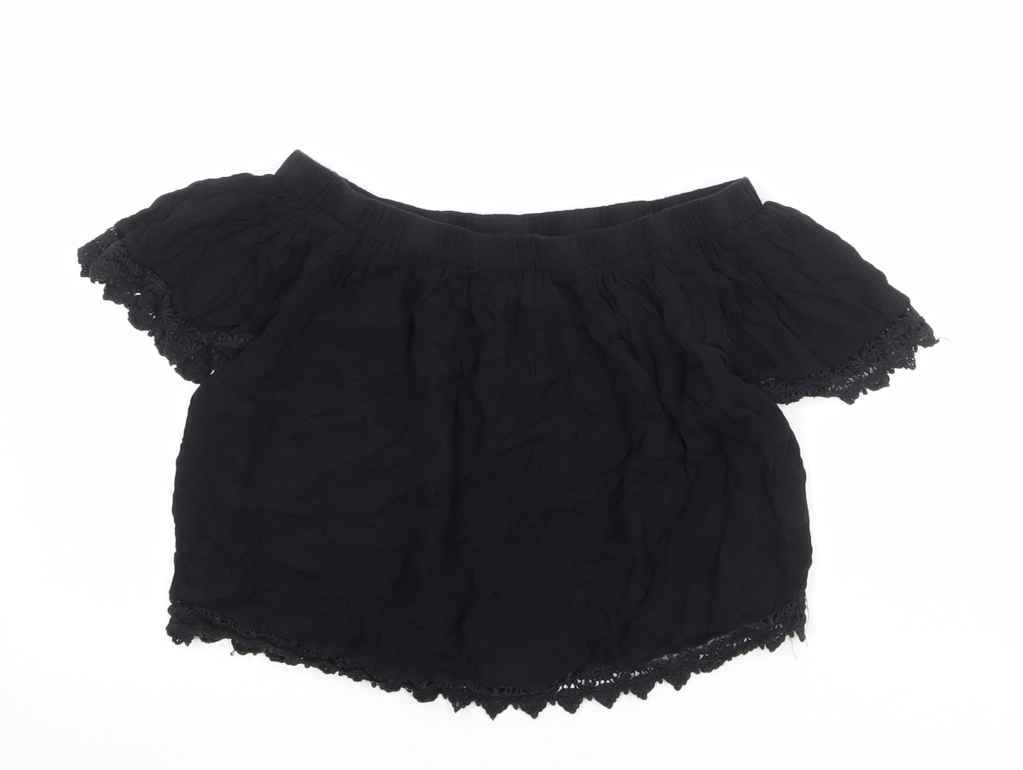 Womens UK Size 14 Select Black Cropped Blouse