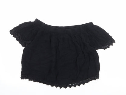 Womens UK Size 14 Select Black Cropped Blouse