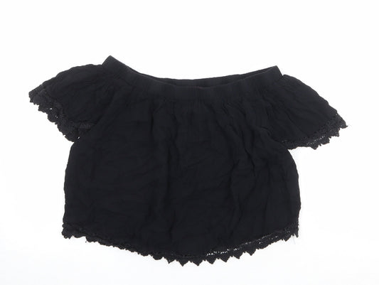 Womens UK Size 14 Select Black Cropped Blouse