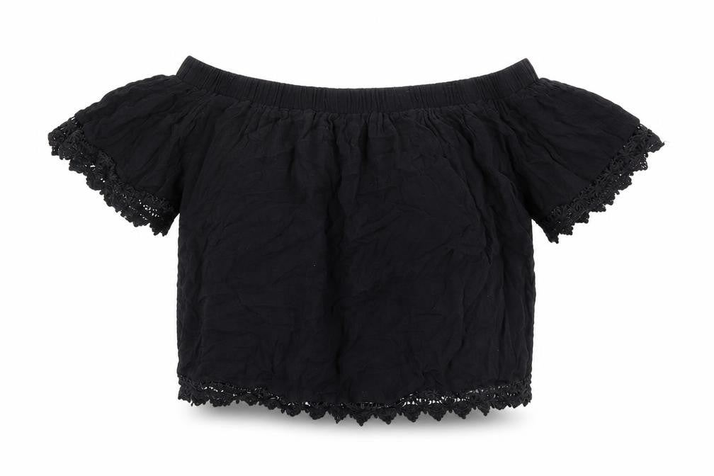 Womens UK Size 14 Select Black Cropped Blouse
