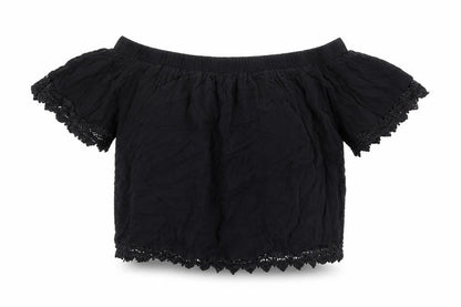 Womens UK Size 14 Select Black Cropped Blouse
