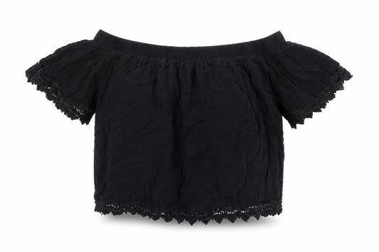 Womens UK Size 14 Select Black Cropped Blouse