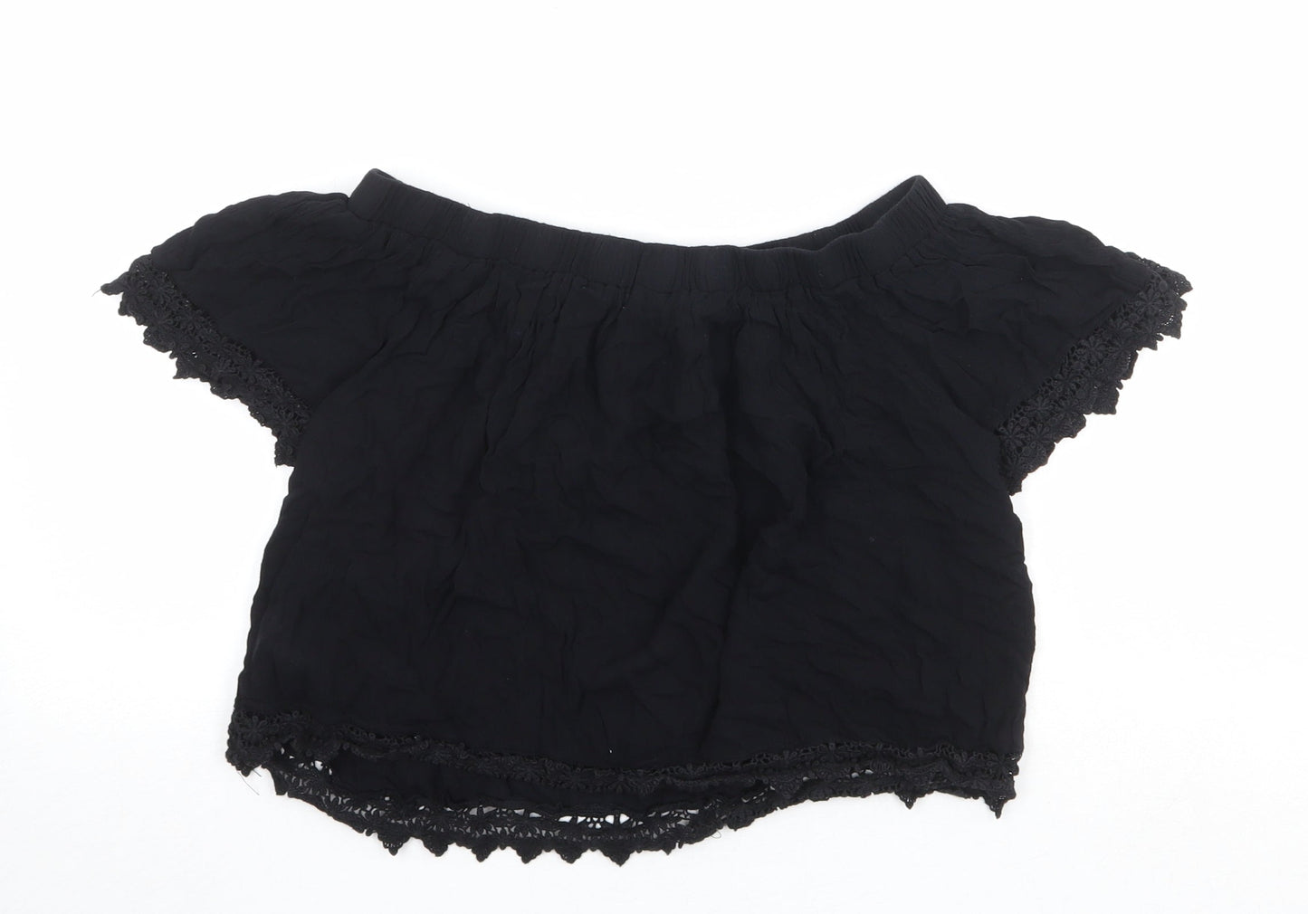 Womens UK Size 14 Select Black Cropped Blouse