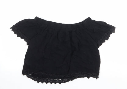 Womens UK Size 14 Select Black Cropped Blouse