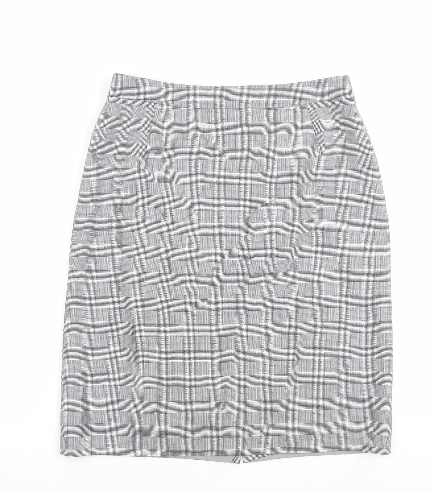 Betty Barclay Womens Grey Plaid Polyester Straight & Pencil Skirt Size 32 in Zip