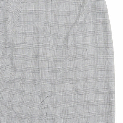 Betty Barclay Womens Grey Plaid Polyester Straight & Pencil Skirt Size 32 in Zip