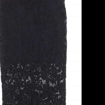 Divided by H&M Womens Black Geometric Polyamide A-Line Skirt Size XS