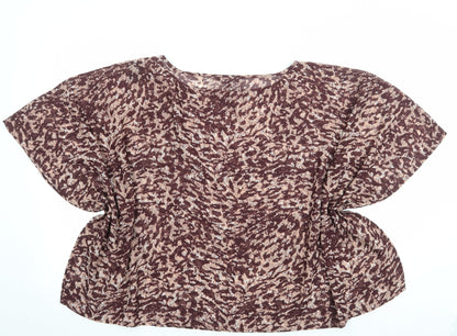 Womens UK Size 14 NEXT Brown Basic Blouse