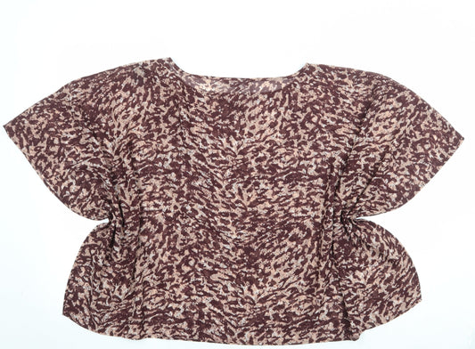 Womens UK Size 14 NEXT Brown Basic Blouse