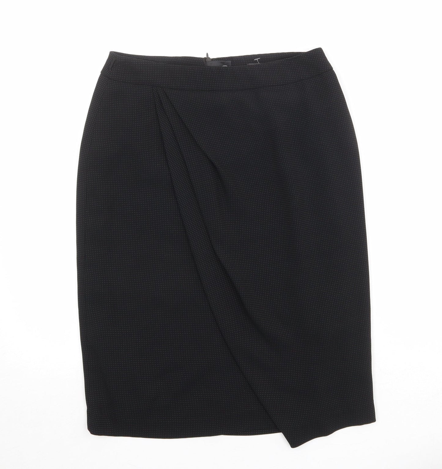 Alex & Co Womens Black Geometric Polyester A-Line Skirt Size 8 Zip