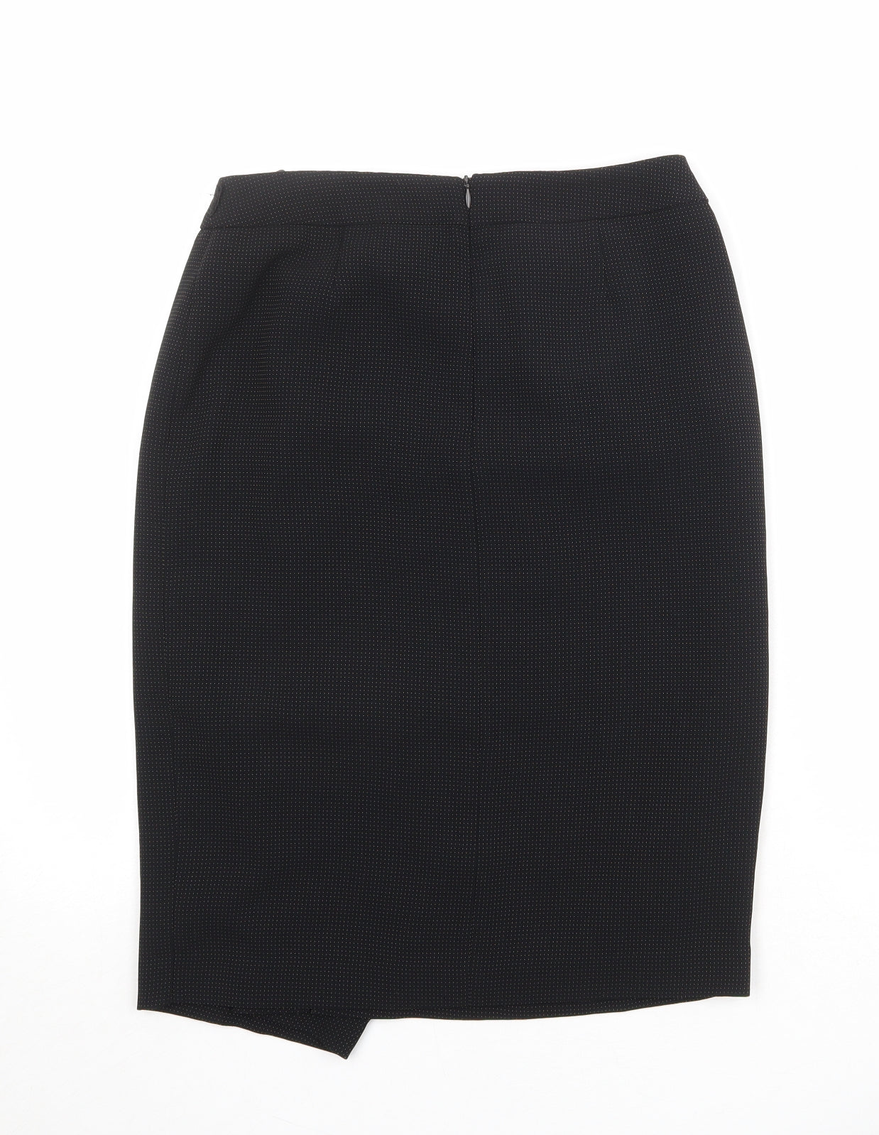 Alex & Co Womens Black Geometric Polyester A-Line Skirt Size 8 Zip