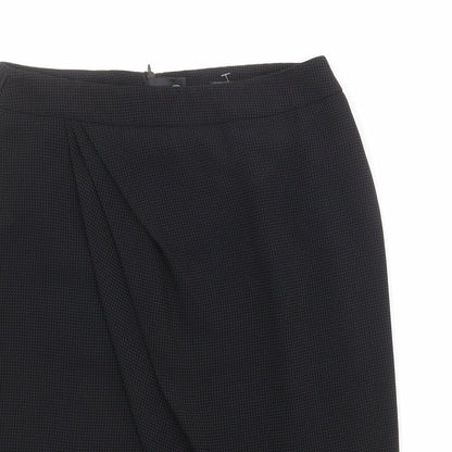 Alex & Co Womens Black Geometric Polyester A-Line Skirt Size 8 Zip