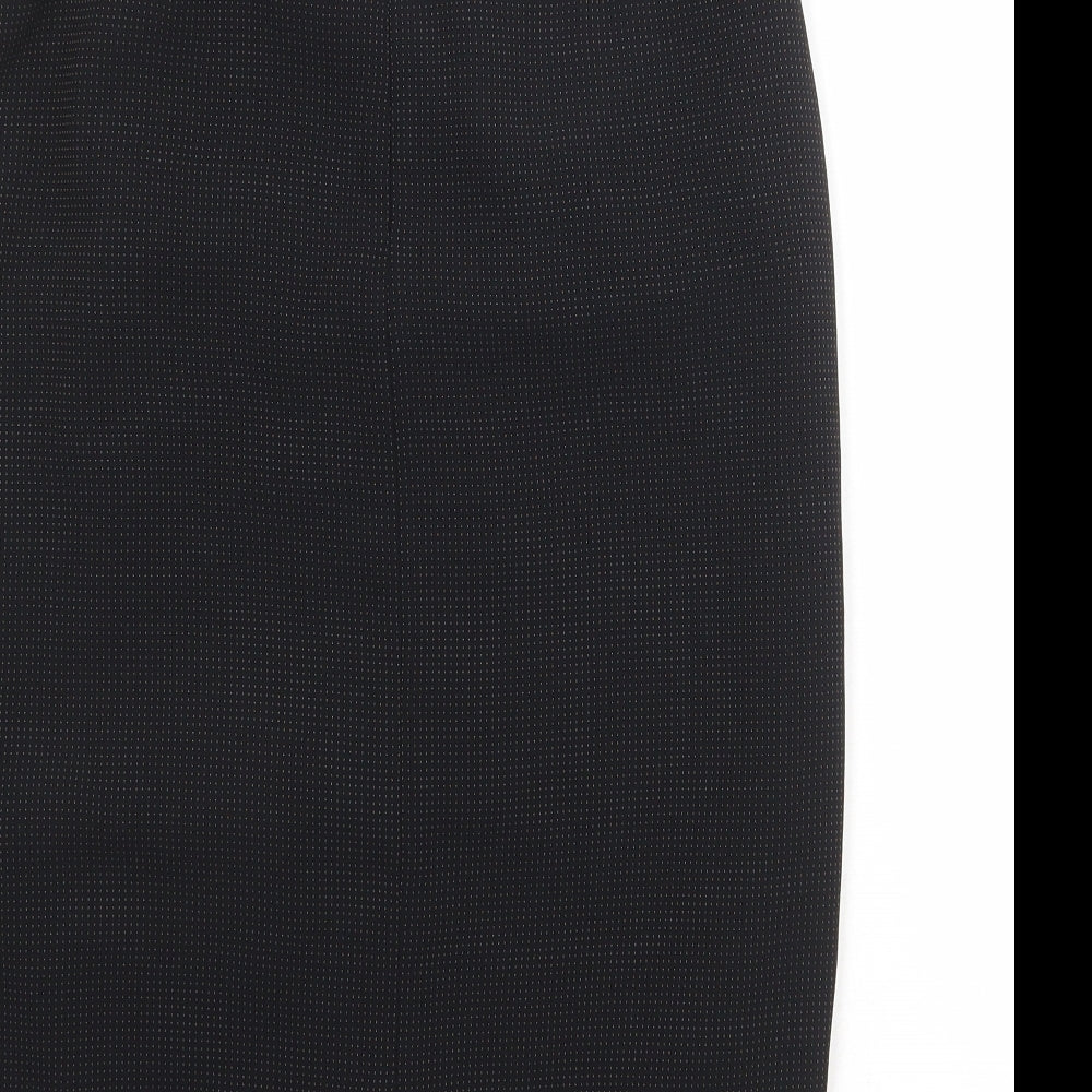 Alex & Co Womens Black Geometric Polyester A-Line Skirt Size 8 Zip