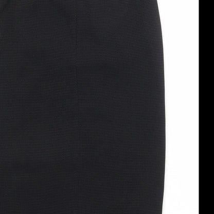 Alex & Co Womens Black Geometric Polyester A-Line Skirt Size 8 Zip