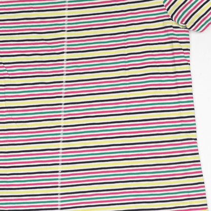 NEXT Womens Multicoloured Striped Cotton Basic T-Shirt Size 8 Scoop Neck