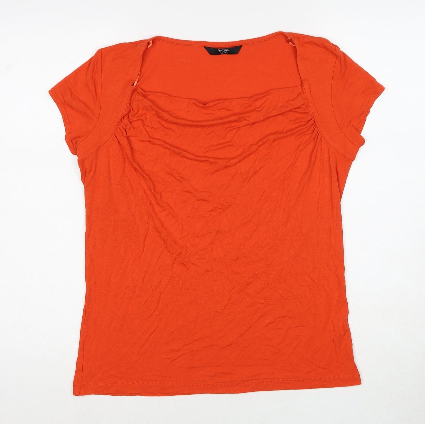 Womens UK Size 10 BHS Red Basic T-Shirt