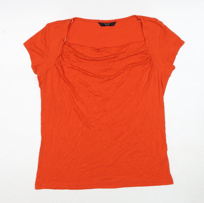 Womens UK Size 10 BHS Red Basic T-Shirt