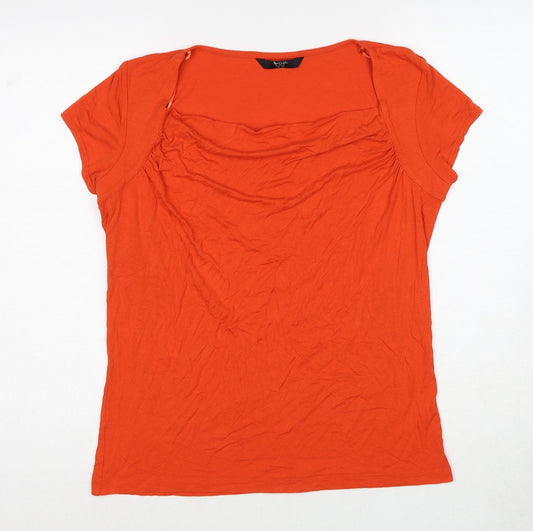 Womens UK Size 10 BHS Red Basic T-Shirt