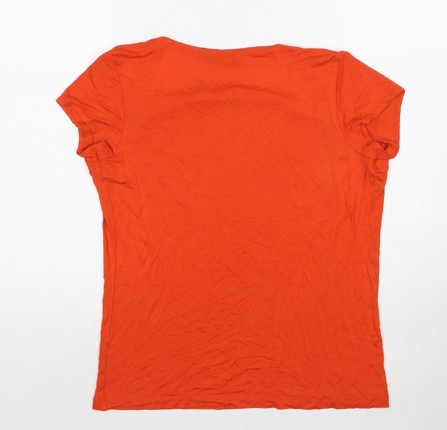 Womens UK Size 10 BHS Red Basic T-Shirt