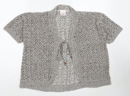 Gazelle Womens Beige V-Neck Polyester Pullover Jumper Size 2XL