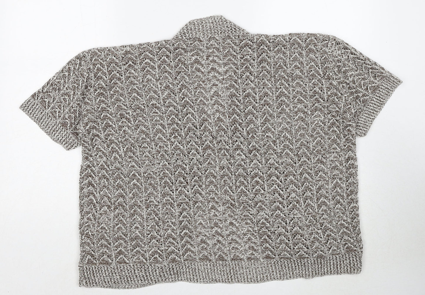 Gazelle Womens Beige V-Neck Polyester Pullover Jumper Size 2XL