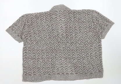 Gazelle Womens Beige V-Neck Polyester Pullover Jumper Size 2XL