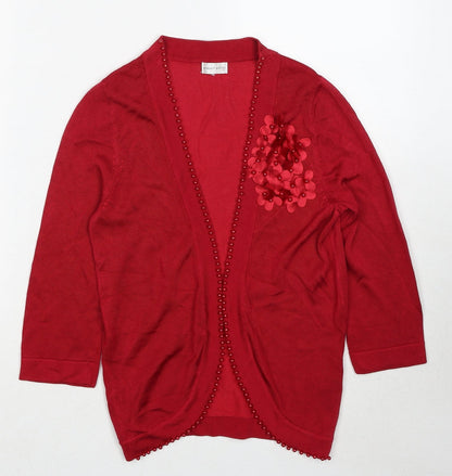 Womens UK Size 8 Minuet Red Cardigan Jumper