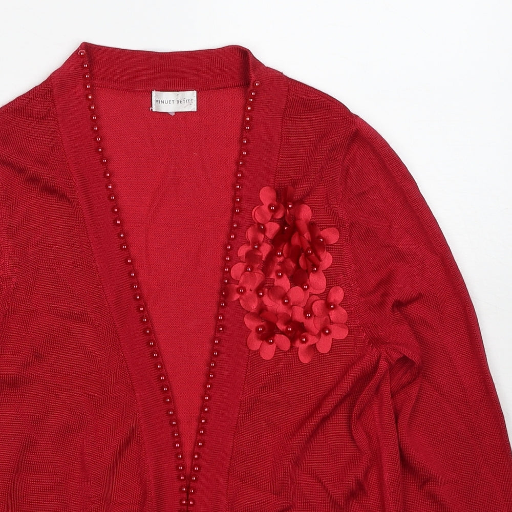 Womens UK Size 8 Minuet Red Cardigan Jumper