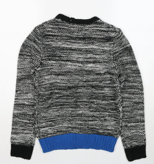 Influence Womens Black Round Neck Acrylic Pullover Jumper Size 10