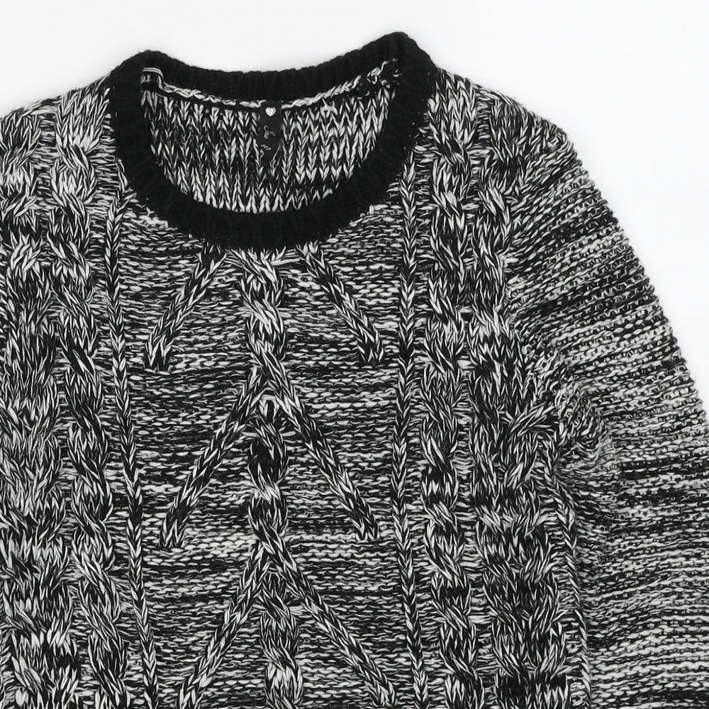 Womens UK Size 10 Influence Black Pullover Jumper