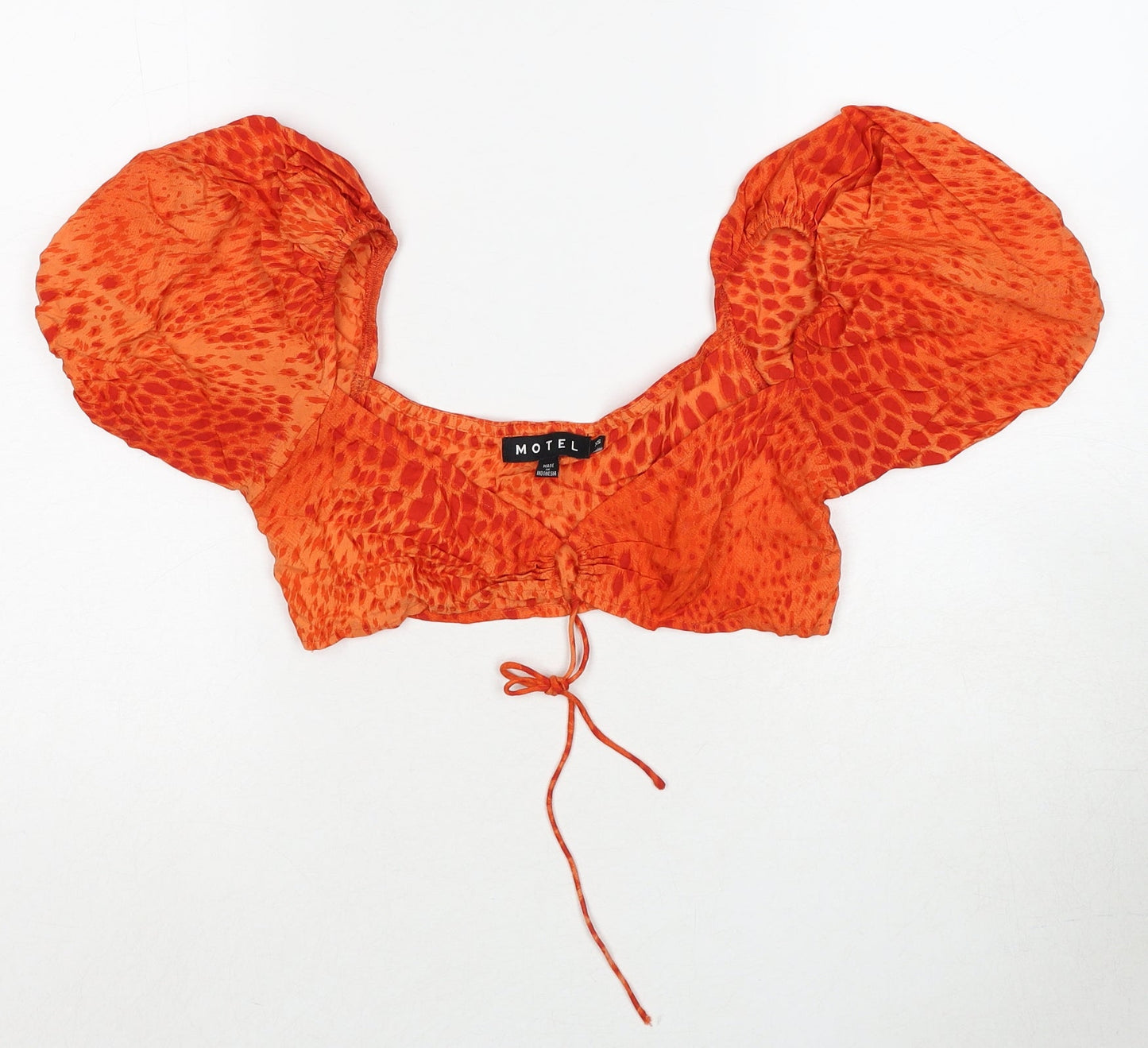 Womens UK Size XS Marks and Spencer Orange Cropped Blouse