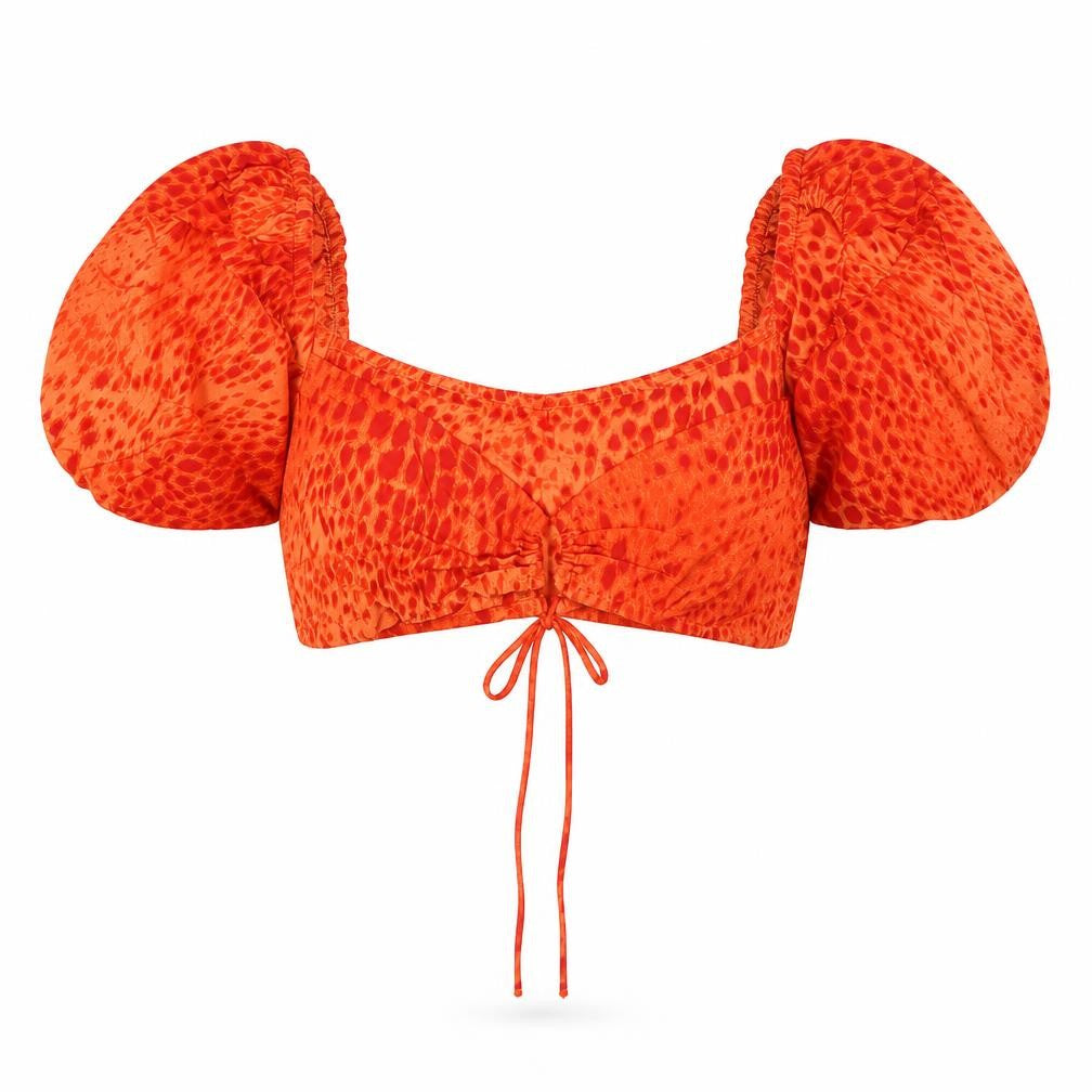 Womens UK Size XS Marks and Spencer Orange Cropped Blouse