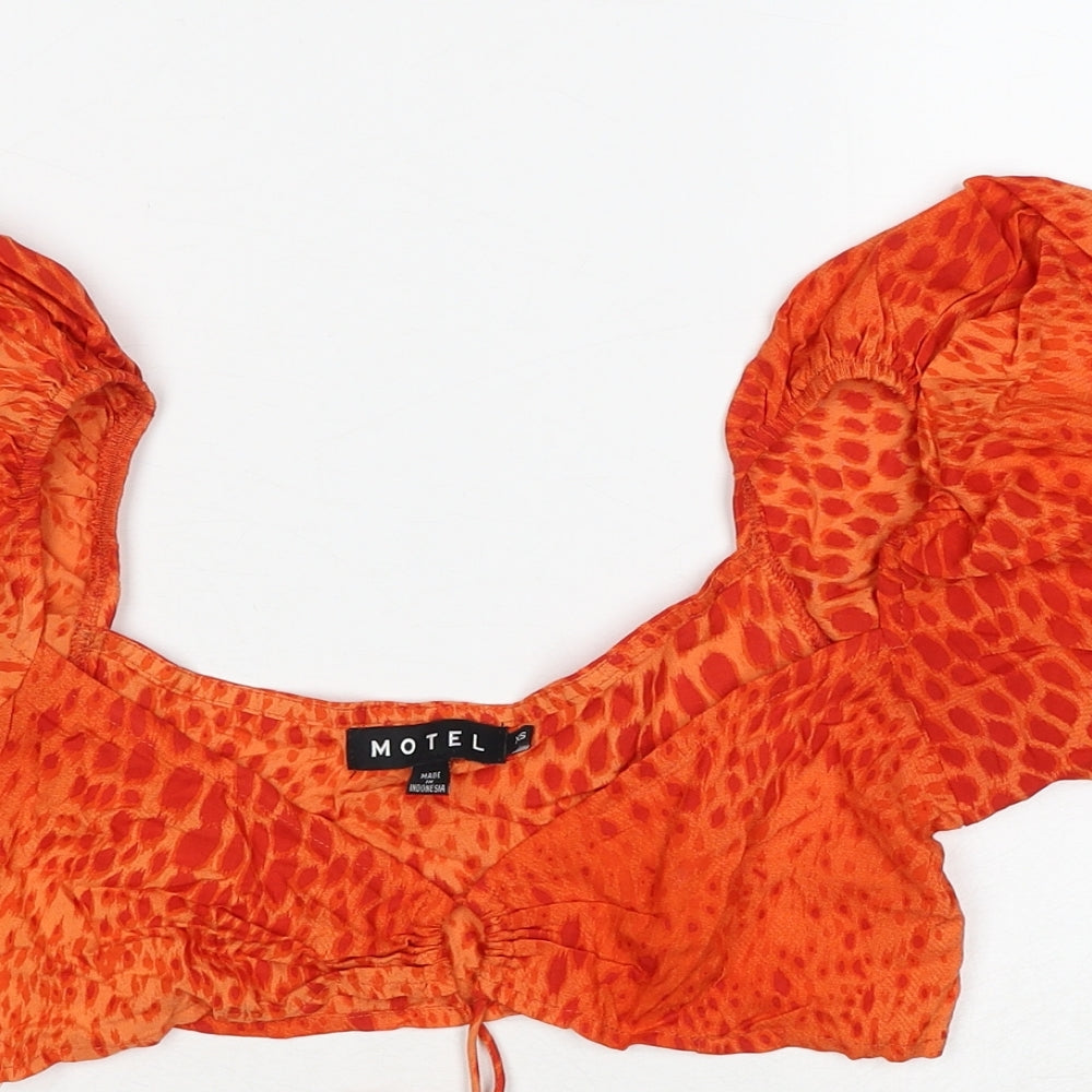 Womens UK Size XS Marks and Spencer Orange Cropped Blouse