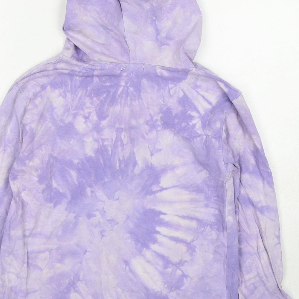 Kiddie Girls Purple Cotton Pullover Hoodie Size 10 Years Pullover - Tie Dye