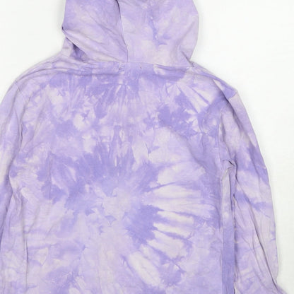 Kiddie Girls Purple Cotton Pullover Hoodie Size 10 Years Pullover - Tie Dye