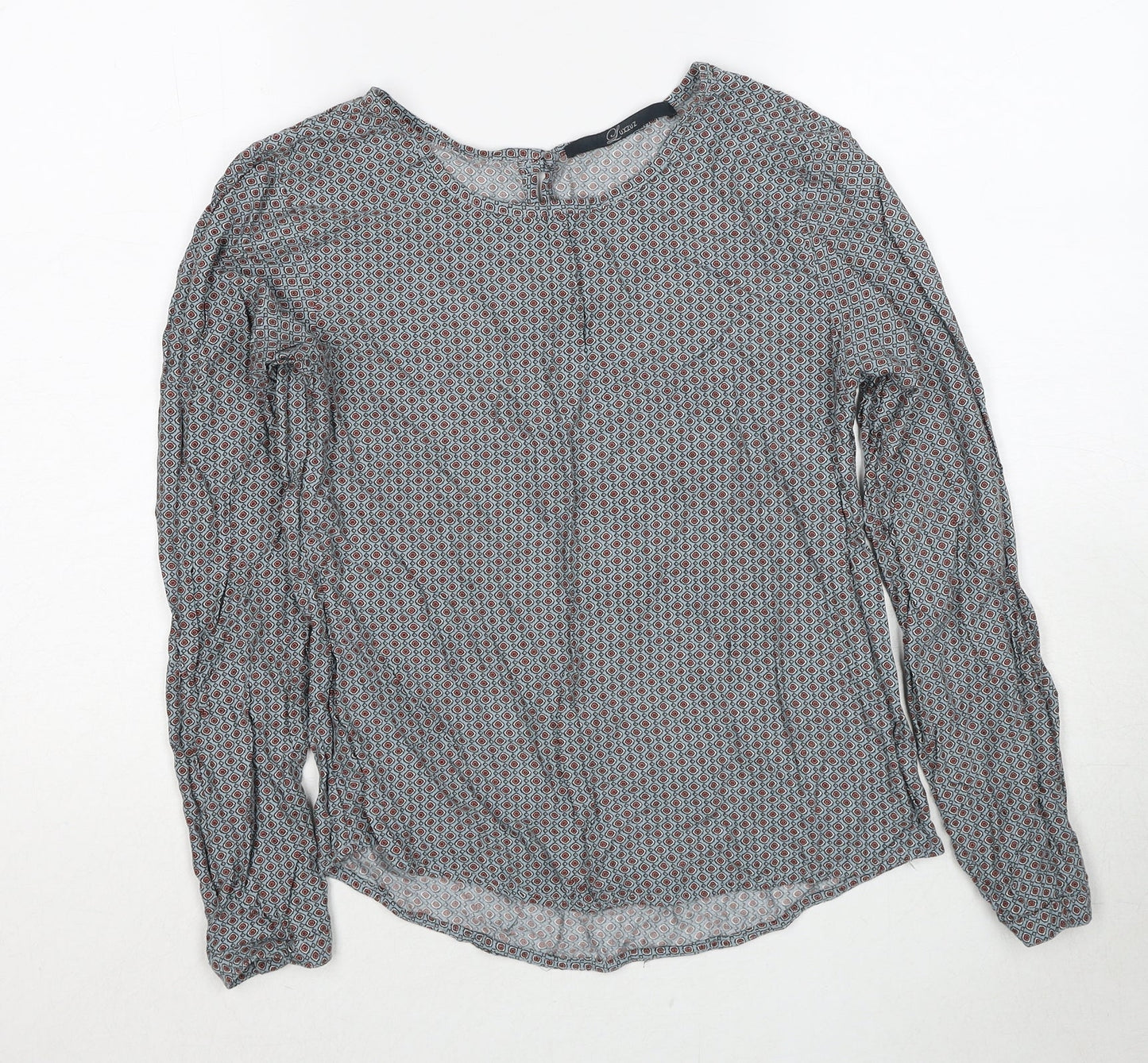 Womens UK Size 6 Luxzuz Grey Basic Blouse
