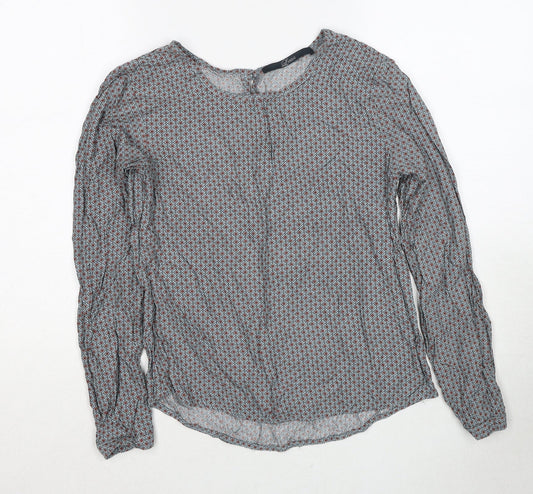 Womens UK Size 6 Luxzuz Grey Basic Blouse