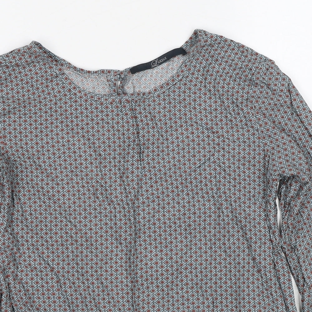 Womens UK Size 6 Luxzuz Grey Basic Blouse