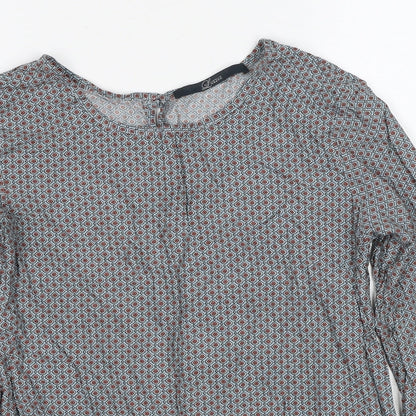 Womens UK Size 6 Luxzuz Grey Basic Blouse